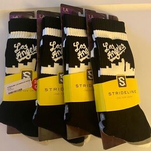 4 Pair Strideline Los Angeles Socks LA Classic Brand New